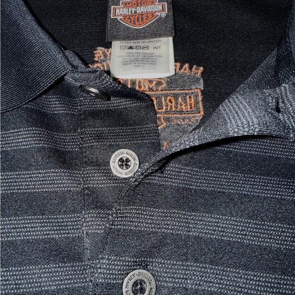 Harley-Davidson Striped Polo Shirt Men’s Large | Iowa Dealership | Biker Style - Picture 13 of 13